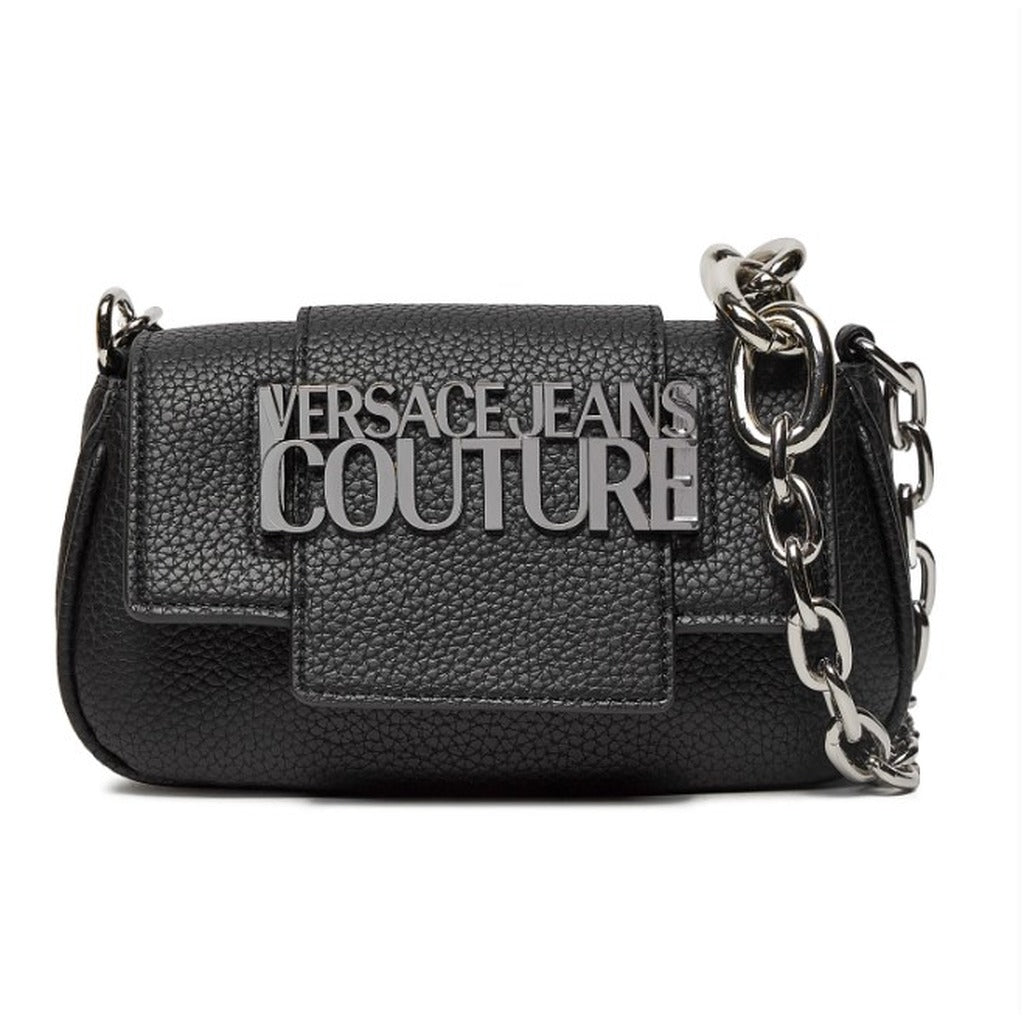 Versace Jeans Couture – شنطة كروس حمراء بسلسلة وشعار فضي