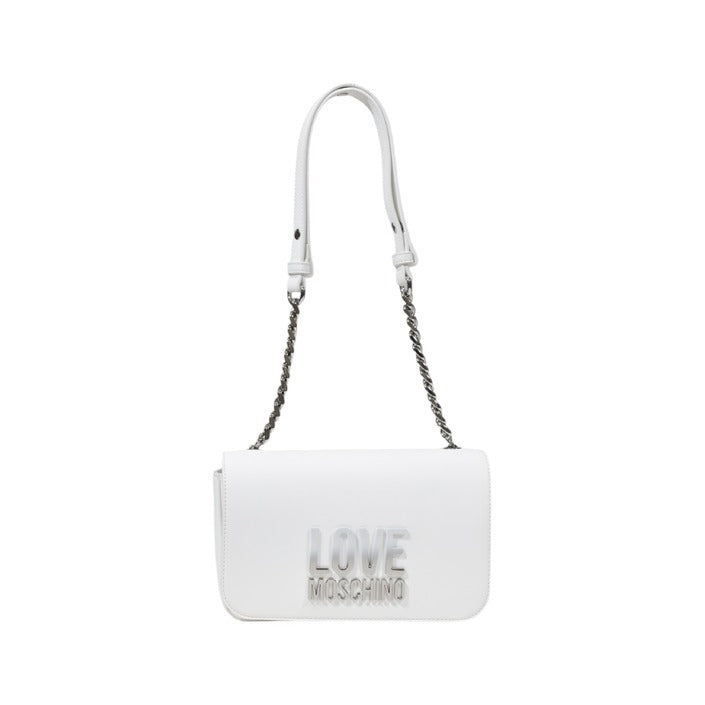 شنطة كتف رمادية بجيوب داخلية وسلسلة معدنية – Love Moschino