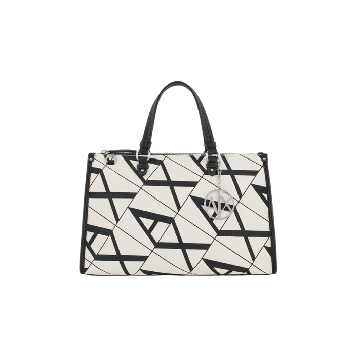 Armani Exchange – شنطة بيضاء بطبعة أنيقة وحزام كتف