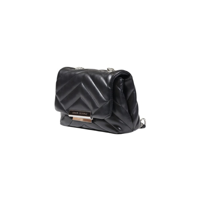 شنطة كتف سوداء مبطنة بسلسلة معدنية – Armani Exchange