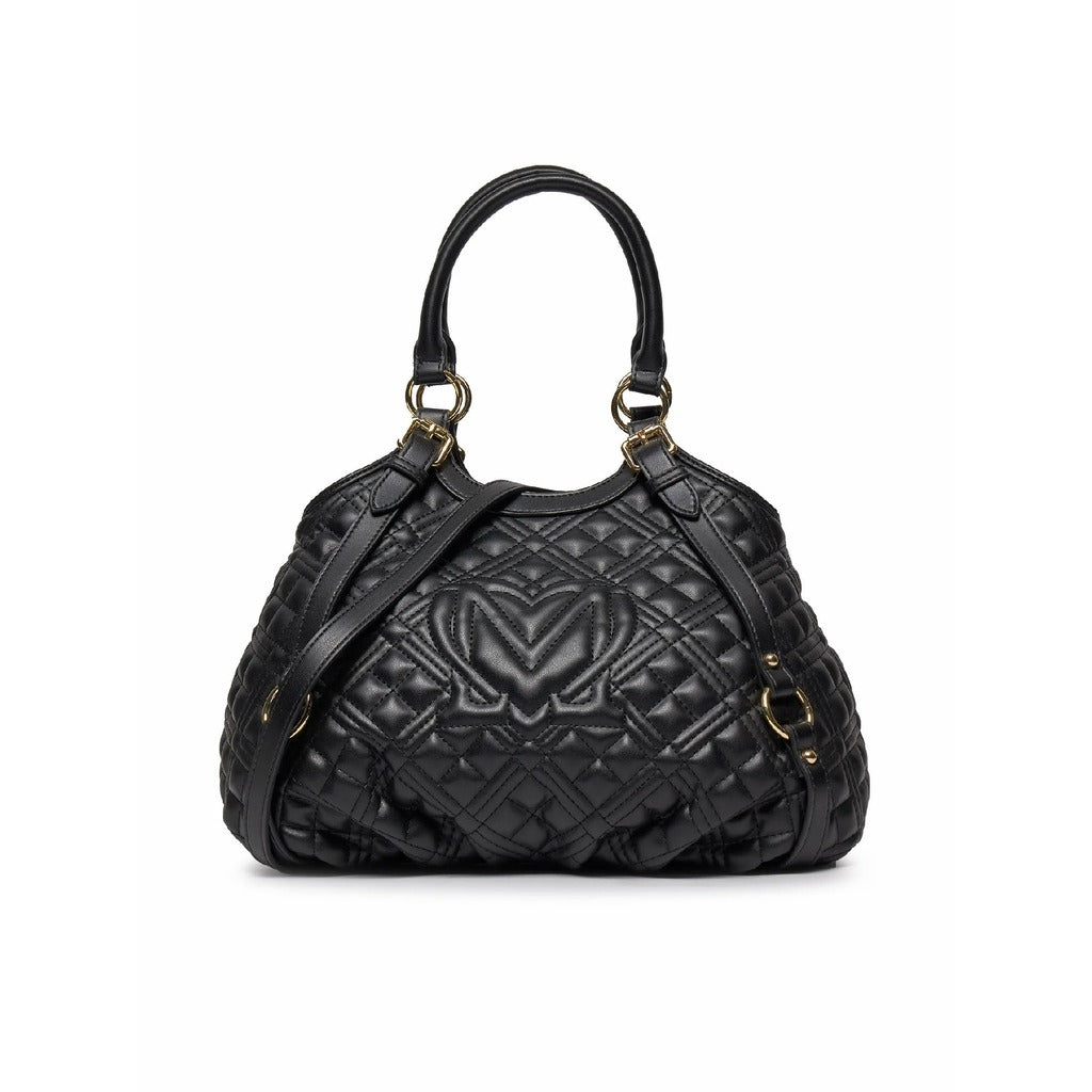 شنطة يد سوداء بتصميم بارز – Love Moschino