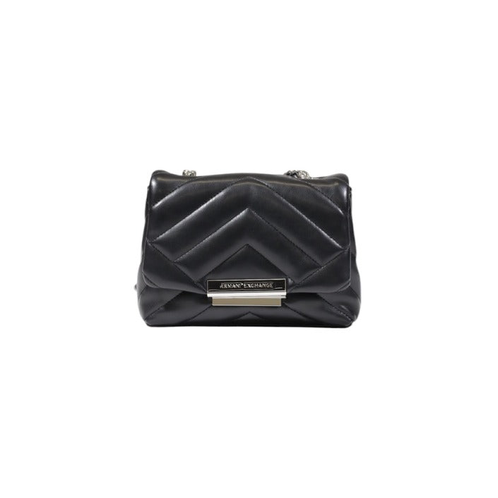 شنطة كتف سوداء مبطنة بسلسلة معدنية – Armani Exchange