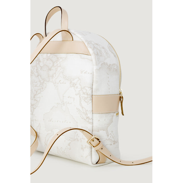شنطة ظهر بيضاء بخرائط جغرافية – Alviero Martini 1a Classe – White Geo Map Print Backpack