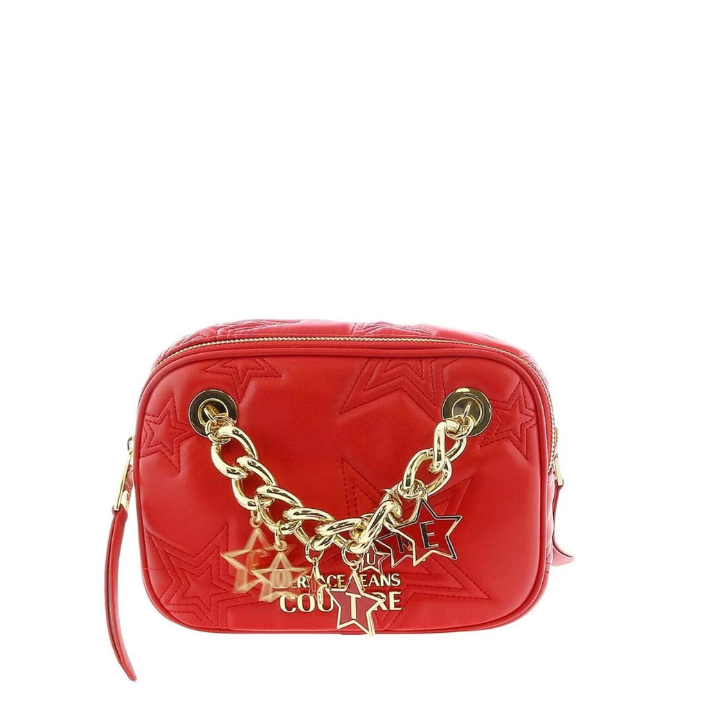 شنطة كروس سوداء منقوشة بشعار العلامة – Versace Jeans Couture