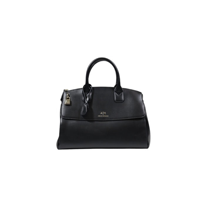 شنطة يد سوداء بسحاب وحزام كتف – Armani Exchange