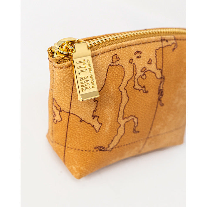 حقيبة صغيرة بخرائط جغرافية – Alviero Martini 1a Classe – Geo Map Print Beige Small Pouch