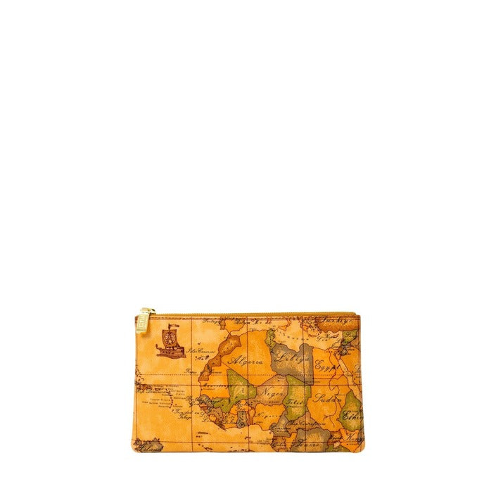 حقيبة اكسسوارات بخرائط جغرافية – Alviero Martini 1a Classe – Geo Map Print Brown Accessories Pouch