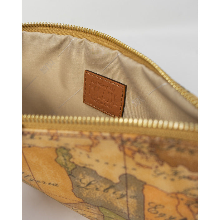 حقيبة اكسسوارات بخرائط جغرافية – Alviero Martini 1a Classe – Geo Map Print Brown Accessories Pouch