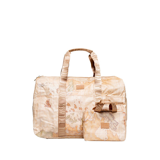 شنطة سفر بنقشة خرائط – Alviero Martini 1a Classe – Geo Map Print Beige Travel Bag