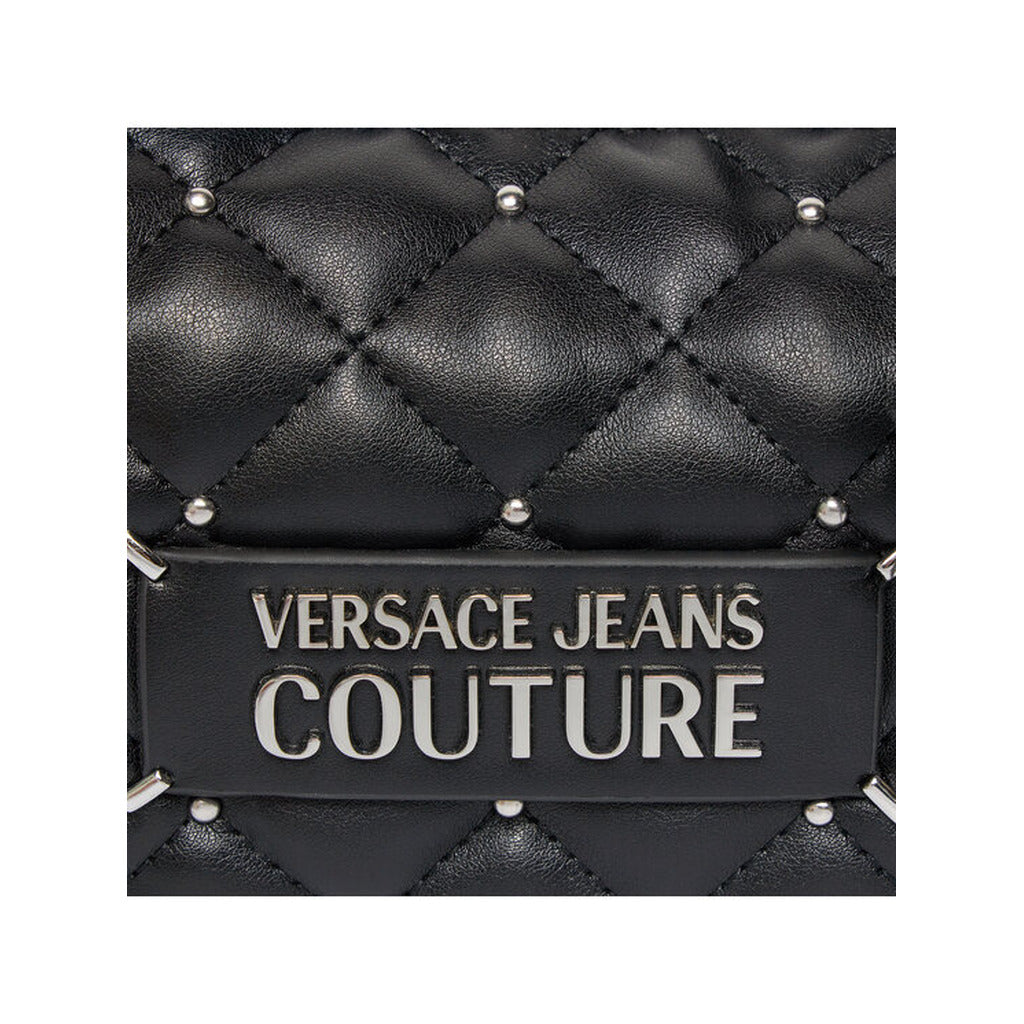 Versace Jeans Couture - شنطة كتف مبطنة بسلسلة معدنية سيلفر