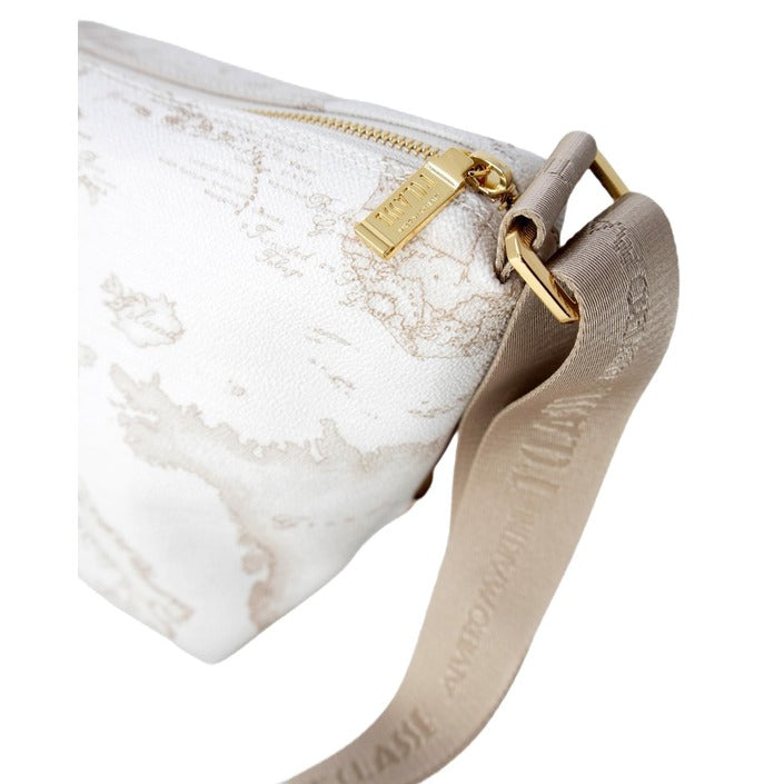 شنطة كتف بيضاء بخرائط جغرافية – Alviero Martini 1a Classe – White Geo Map Print Large Shoulder Bag