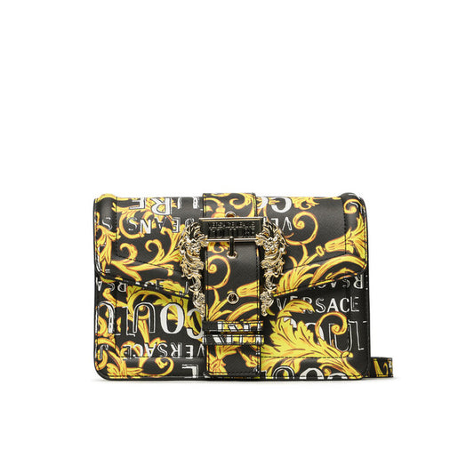 Versace Jeans Couture - شنطة كروس باروكية كاملة بمشبك ذهبي مزدوج