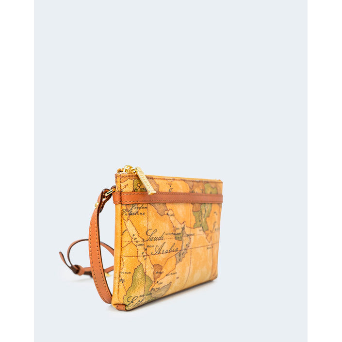 شنطة كتف جلدية بخرائط جغرافية – Alviero Martini 1a Classe – Geo Map Print Beige Leather Shoulder Bag