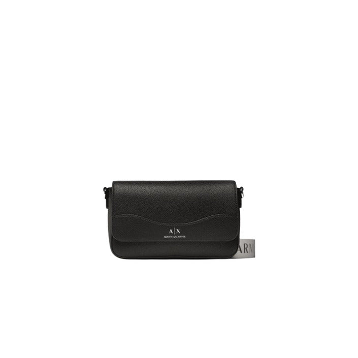 شنطة كتف جلد صناعي سوداء بجيوب داخلية – Armani Exchange
