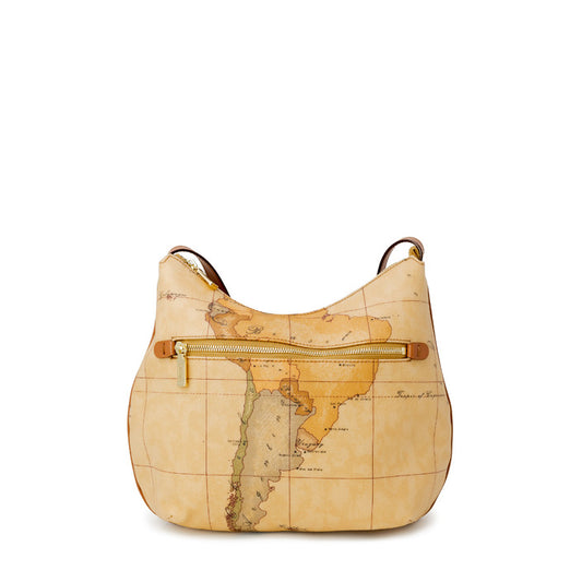 شنطة كتف بخرائط جغرافية بتصميم هوبو – Alviero Martini 1a Classe – Geo Map Print Beige Hobo Shoulder Bag