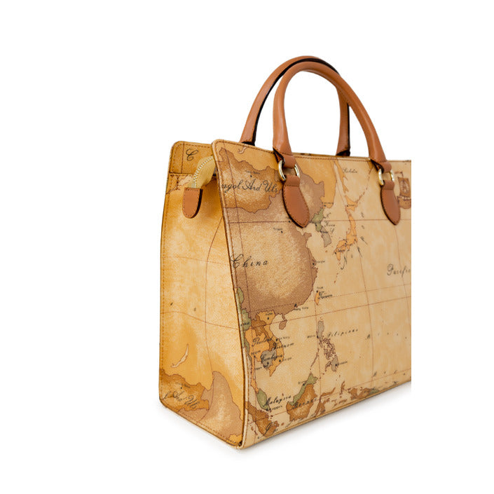 شنطة يد بخرائط جغرافية بتصميم Structured – Alviero Martini 1a Classe – Geo Map Print Beige Structured Handbag