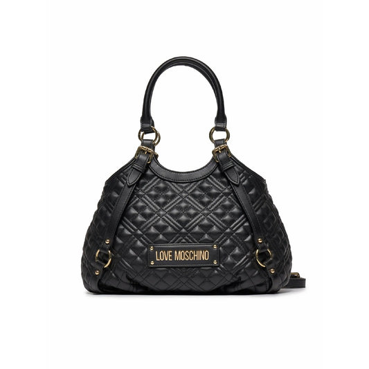 شنطة يد سوداء بتصميم بارز – Love Moschino