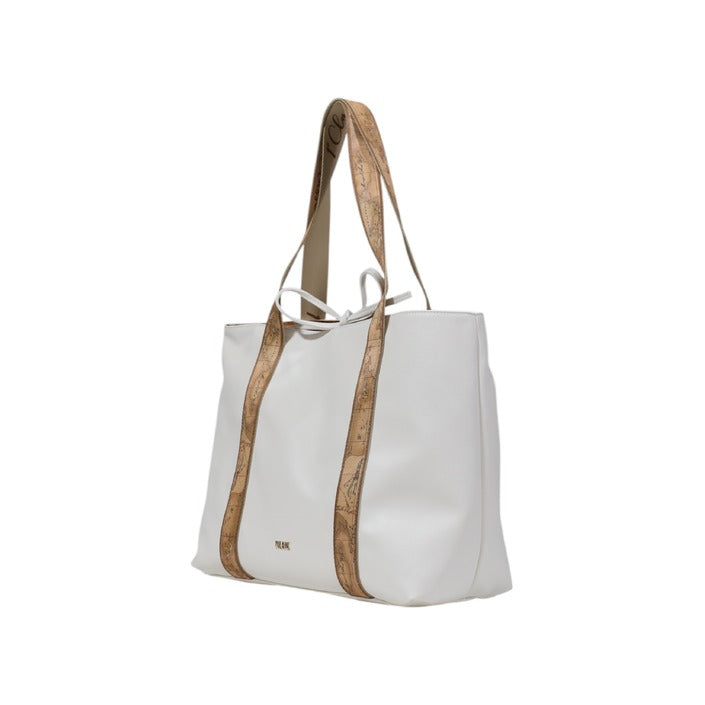 شنطة شوبينج بيضاء بلمسة خرائط – Alviero Martini 1a Classe – White Shopping Bag with Geo Map Handles