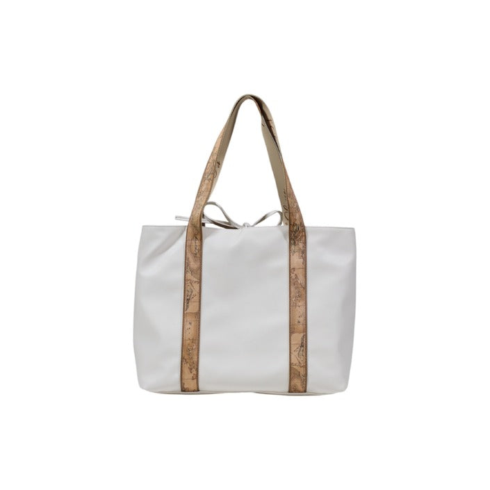 شنطة شوبينج بيضاء بلمسة خرائط – Alviero Martini 1a Classe – White Shopping Bag with Geo Map Handles