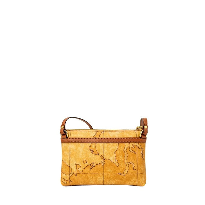شنطة كتف جلدية بخرائط جغرافية – Alviero Martini 1a Classe – Geo Map Print Beige Leather Shoulder Bag