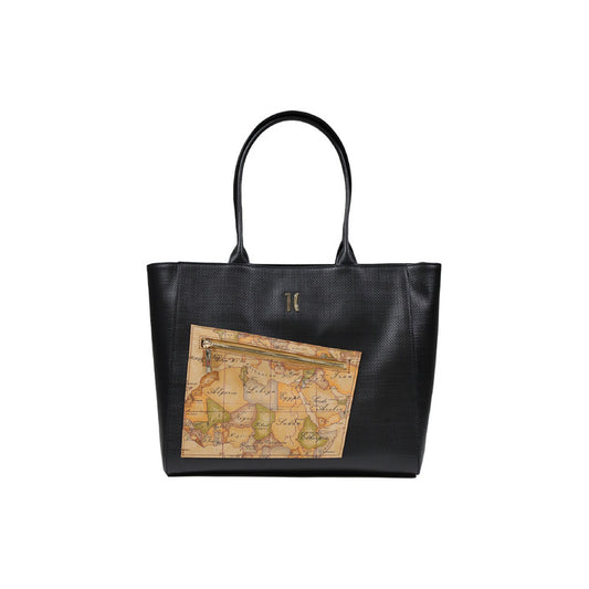 شنطة يد سوداء بلمسة خرائط – Alviero Martini 1a Classe – Black Handbag with Geo Map Detail
