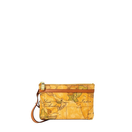 شنطة كتف جلدية بخرائط جغرافية – Alviero Martini 1a Classe – Geo Map Print Beige Leather Shoulder Bag
