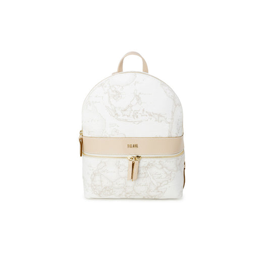 شنطة ظهر بيضاء بخرائط جغرافية – Alviero Martini 1a Classe – White Geo Map Print Backpack