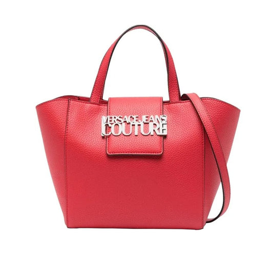 شنطة تسوق حمراء كبيرة بشعار بارز – Versace Jeans Couture